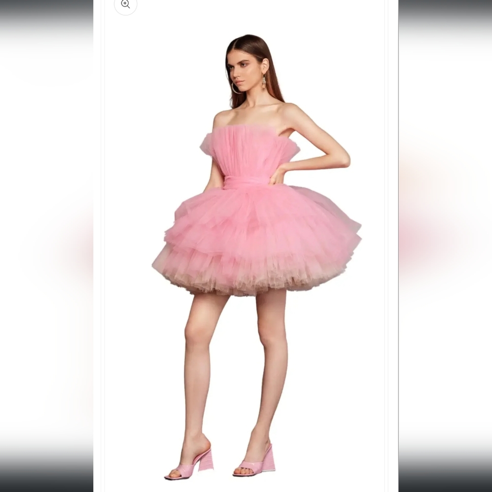 sz 10 US/14 AU Bronx & Banco Anna puff tulle crinoline mini dress Neon hot pink
